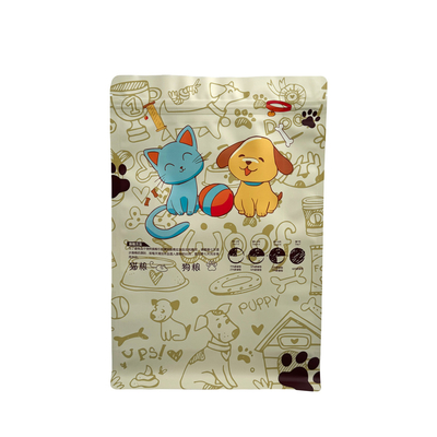 Buy Custom Premium 1.0kg Zip Lock Pet Dog Pet Cat Food Quad Seal Flat Bottom Bag Storage Packaging Pouch online manufacture