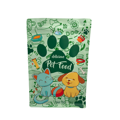 Buy Custom Food Grade Sustainable 1.0kg Reclosable Ziplock Stand Up Square Bottom Pouch for Dog Cat Pet Food Packaging online manufacture