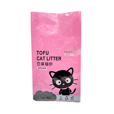 Buy Custom Recyclable Pink Stand Up Flat Bottom Side Gusset 3lb 5lb 10lb Cat Litter Packaging Bags with Clear Window online manufacture