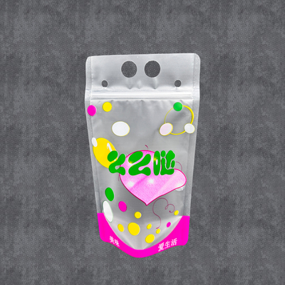 Buy Reusable Plastic Matte Clear Drink Pouches with Straw Holes and Hanging Holes for Adults Fit Smoothie Ice Drink Fruit online manufacture