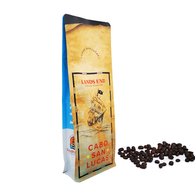 Buy 500 grams 1.1 LB Matte Flat Bottom Pouches Bag with Tear Off Zipper for Coffee Beans Packaging online manufacture