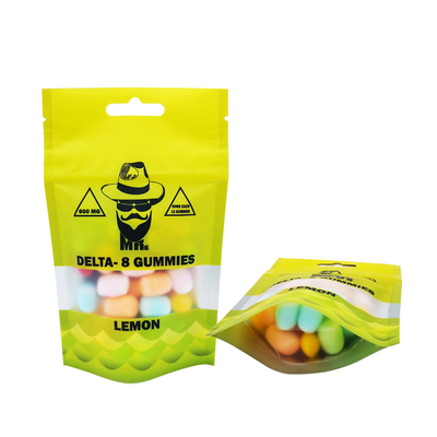 Buy 7g Custom Design One Side Foil Lined Childproof Ziplock Resealable Weed Bags With Hanging Hole And Clear Window online manufacture