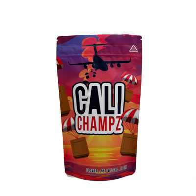 Buy 28g Child Resistant Mylar Stand Up Pouches With Childproof Zipper For Snack Candy Gummy And Herbs Packaging online manufacture