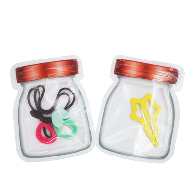 Buy Custom Design Storage Jar Shape Translucent Standing Up Ziplock Heat Seal Bags for Food, Candy, Snack, Cookie Packaging online manufacture