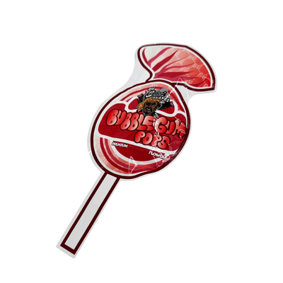 Buy Heart Candy Lollipop Die Cut Shape Reusable Flat Mylar Zipper Bags For Candies Flowers Leaves online manufacture