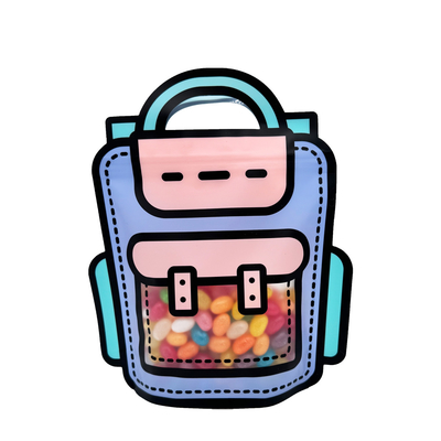 Buy School Bag Shaped Stand Up Pouches With Ziplock Matte Clear Window For Food Candy Packaging online manufacture