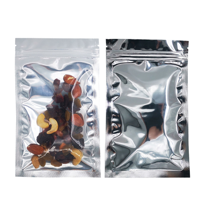 Buy Airtight Heat Seal  Aluminium Standing Pouch Mylar Foil For Food Storage With Zipper Lock And Tear Notches online manufacture