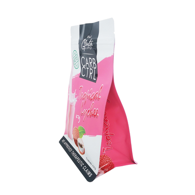 Buy Special UV Print Glossy Partial Matte Flat Bottom Side Gusset Bag With Zipper For Food Powder Packaging online manufacture