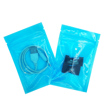 Buy Clear Blue Flat Resealable Food Storage Pouches Heat Seal Bags with Zipper for Food Packaging online manufacture