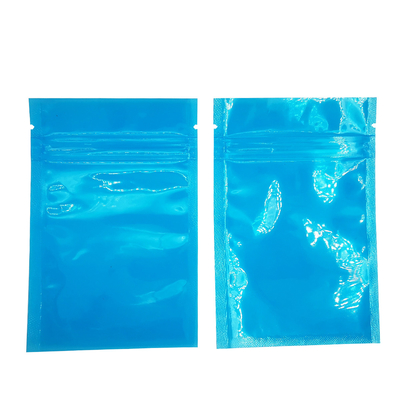 Buy Custom Translucent Blue Flat Heat Seal Bags Resealable Zipper Pouches for Food, Snacks, Candy, Cookies Packaging online manufacture