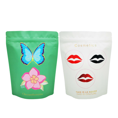 Buy Luxury Design Glossy Spout UV Printed Custom Resealable Pouches With Zipper For Cosmetics Packaging online manufacture