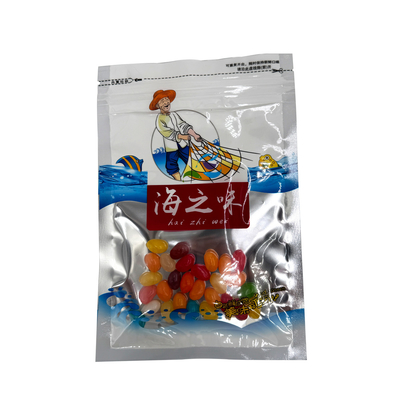 Buy One Side Silver One Side Transparent Custom Printed Mylar Pouches With Ziplock Window For Seafood Fishing Lure Packaging online manufacture
