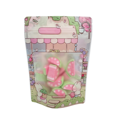 Buy Matte Surface Clear Window Plastic stand up pouch with zipper for food Resealable online manufacture