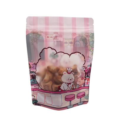 Buy Cartoon Design Customized Stand Up Zipper Bags For Food Packaging With Window online manufacture