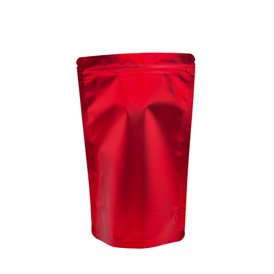 Buy Aluminium Foil Coated Matte Red Stand Up Ziplock Bags For Storing Food online manufacture