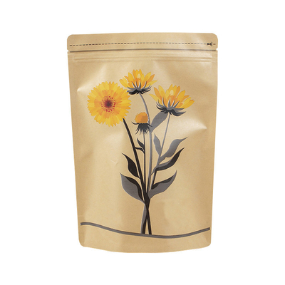 Buy Custom Plastic Aluminum Foil Laminated Stand Up Kraft Zip Lock Pouch for Dry Food Tea Leaves Coffee Bean Packaging online manufacture