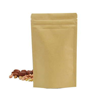 Buy Compostable Stand Up Pouches Biodegradable Kraft Paper Bags With Resealable Zipper For Snacks Candy Packaging online manufacture