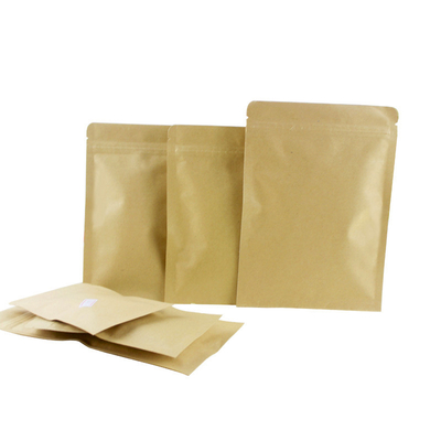 Buy Aluminum Foil Lined Heat Sealable Kraft Paper Flat Zipper Pouch for Coffee Bean Tea Leaves Snacks Food Packaging online manufacture