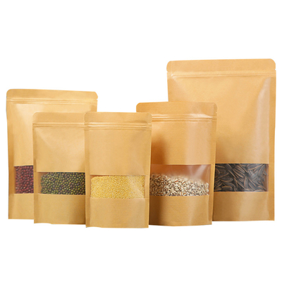 Buy In Stock Kraft Stand Up Pouches With Reclosable Zipper For Rice Spices  Beans  Candy Snacks online manufacture