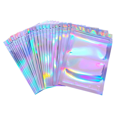 Buy 4x6 Inch Flat Resealable Holographic Ziplock Bags Mylar Pouch for Candy, Weed, Flower, Tea, Food, Accessories Packaging online manufacture