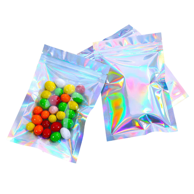 Buy 4*6 Inch Heat Sealing Tear Notch Top Aluminium Foil Holographic Mylar Zipper Bags for Food Jewelry Makeup Storage online manufacture