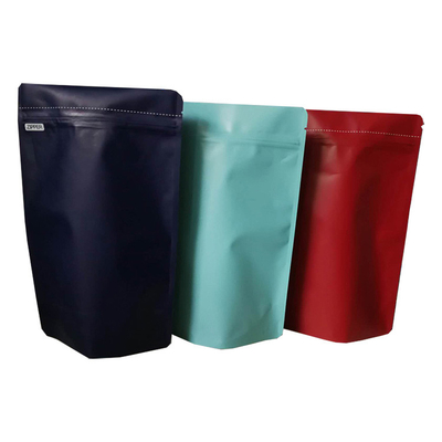 Buy Custom Resealable Aluminium Foil Lined Ziplock Stand Up Coffee Pouches with One Way Valve online manufacture