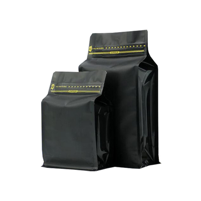 Buy 16 Oz 1 Lb Matte Black Wholesale Coffee Bags With Valve Degassing And Side Ziplock Flat Bottom online manufacture