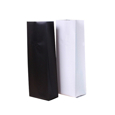 Buy Side Gusset Back Seal Four Side Seal Foil Lined Flat Bottom Coffee Bags 0.5lb 1 lb 2 lb White Black with Degassing Valve online manufacture