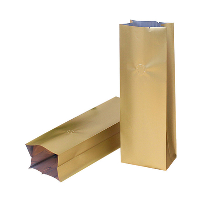 Buy Glossy Matte Laminated Four Side Sealed Coffee Pouches 150 Microns with Valve And Tin Tie online manufacture