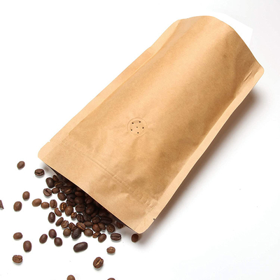 Buy Kraft Paper Laminated Aluminium Foil Stand Up Coffee Pouches with Valve for Extended Freshness online manufacture