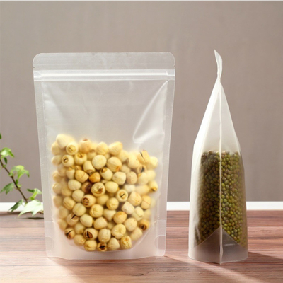 Buy 5.9 x 8.66 Inch Heat Seal Matte Clear Stand Up Pouch Bags with Reclosable Ziplock for Candy, Cookie Snack Food Packaging online manufacture