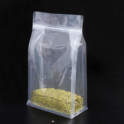 Buy Heavy Duty Transparent Clear Flat Bottom Stand Up Pouches Bags with Resealable Ziplock for Food Snacks Nuts Packaging online manufacture