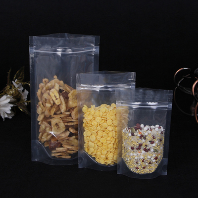 Buy Odor Proof Clear Plastic Packaging Bags / Transparent Stand Up Pouches with Custom Printing online manufacture