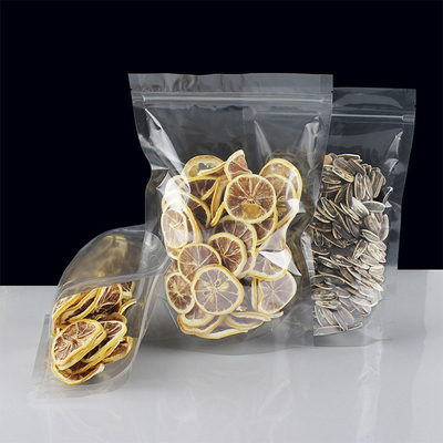 Buy Odor Proof Transparent Zipper Stand Up Pouches with Tear Notch for Packaging Food Items online manufacture