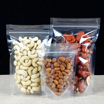Buy Transparent Clear Stand Up Pouch With Zipper Flat Bottom Side Gusset Bag online manufacture