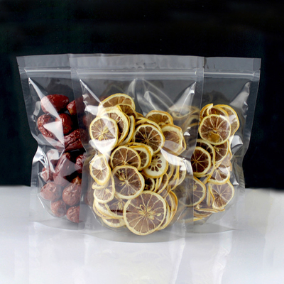 Buy 5.5 x 7.9 Inch Transparent Clear Stand Up Pouches Bag for Dry Fruit, Tea, Beans, Chili, Spices, Snack Food Packaging online manufacture