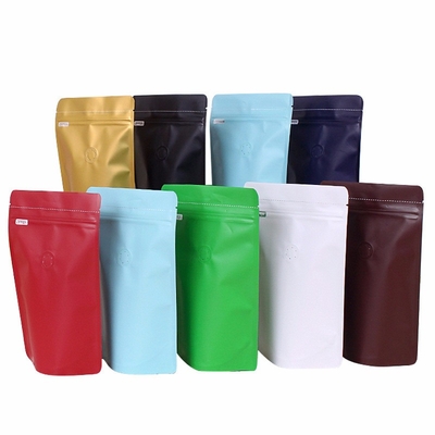 Buy 1 Pound 500 G Colorful Aluminium Foil Laminate Stand Up Coffee Pouches With Zipper Degassing Valve online manufacture