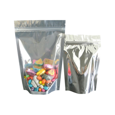 Buy Digital Printing Front Clear Foil Backed Stand Up Pouch with Heat Seal for Snack Food Packaging online manufacture
