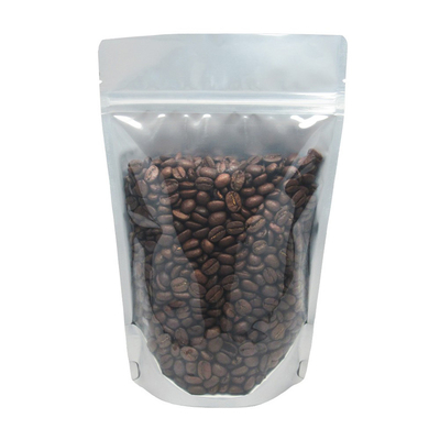 Buy Clear Front Silver Foil Stand up Pouch Aluminum Heat Seal Gravure Printed Canister online manufacture