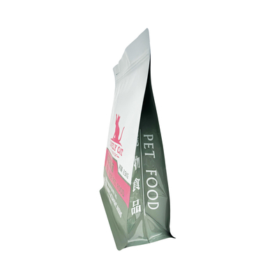2500g Custom Matte White Pet Dry Food Bags with Ziplock 8 Sides Seal All Sides Printed Side Gusseted