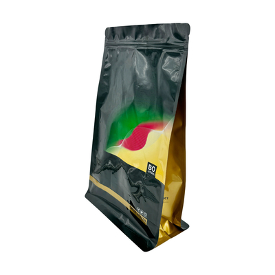 2.5kg Custom Shiny Golden Heavy Duty Strong Aluminium Foil Metal Resealable Square Bottom Dry Dog Food Packaging Bag