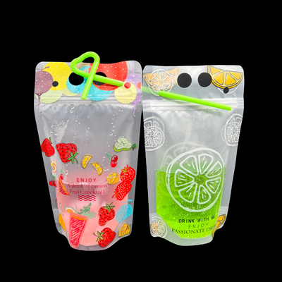 16oz Custom Alcohol Drink Pouches Stand Up Zipper Reusable Drink Pouch for Birthday Drinking Party Gift