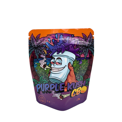 Gloss Surface Foil Laminated Childproof  Top Zipper Pouch Bags 3.5 G Stand Up For Weed Packaging