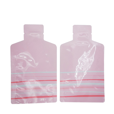Custom Pink Portable Cute Bottle Shape Open Bottom Aluminum Foil Pouch Package Bag with Tear Notch for Food Preservation