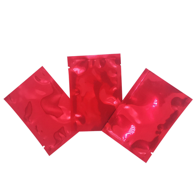 Nice Bright Red Metallic Flat Vacuum Seal Mylar Pouch Bags for Flower Tea, Green Tea, Red Tea Leaves Packaging