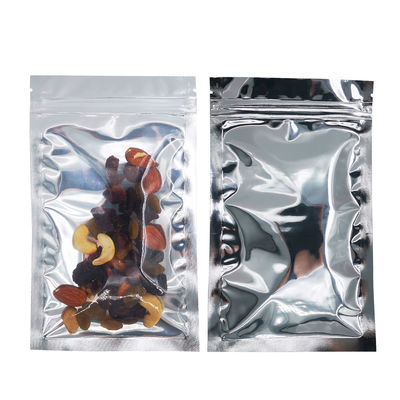 Airtight Heat Seal  Aluminium Standing Pouch Mylar Foil For Food Storage With Zipper Lock And Tear Notches