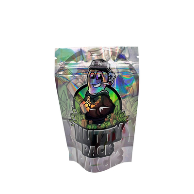 Custom Digital Printed Aluminum Foil Coated Stand Up Hologram Pouch with Zipper For Flower, Weed, Herb, Cookies Pack