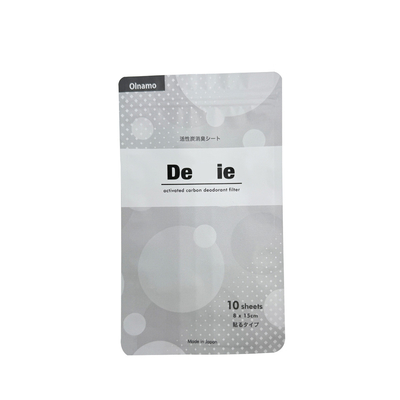 Matte Grey Aluminum Foil Laminated 3 Side Seal Flat Pouch With Zipper