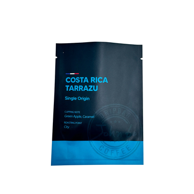 Custom Printed Matte Black Small Flexible Plastic 3 Sided Pouch For Tea With Aluminum Foil Lining