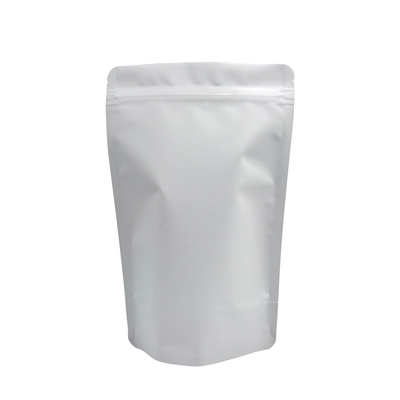 Foil Coated Matte White Stand Up Pouch Packaging for Food with Zipper and Tear Notch